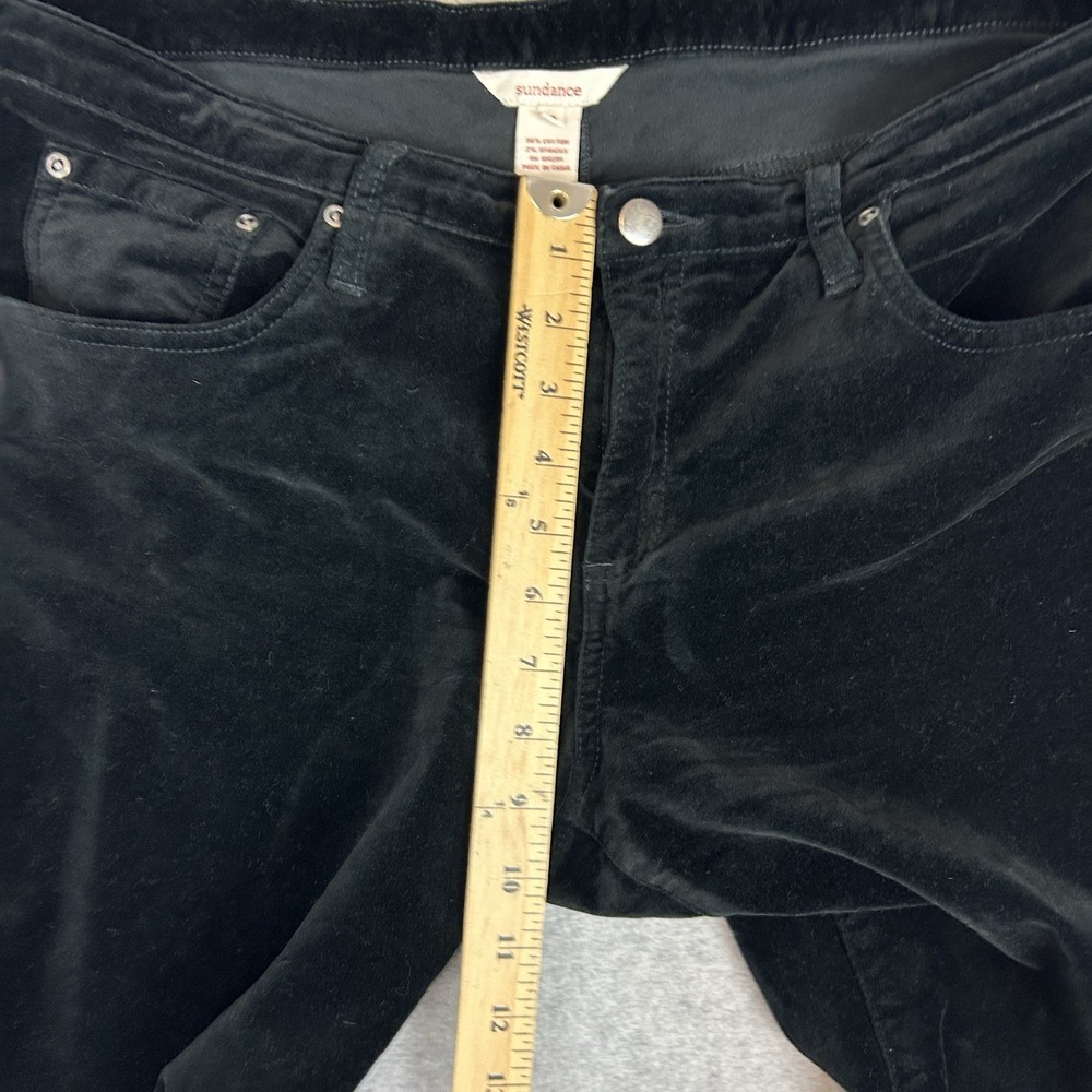 Sundance Velvet Pants Women's Size 14 Black Straight Leg Stretch - Picture 4 of 8